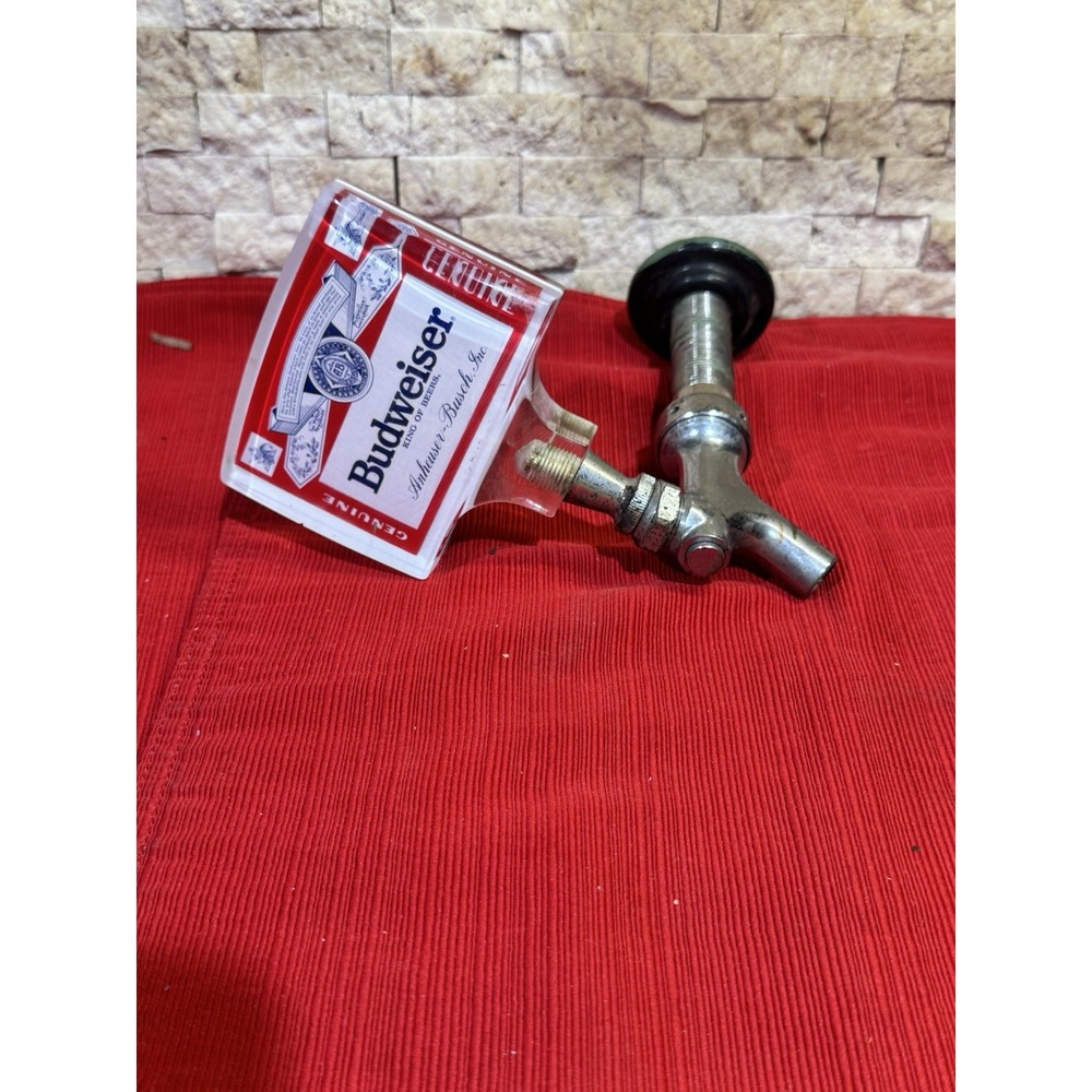 Budweiser- King of Beers Vintage Tap Handle with Keg Faucet Hardware USED!